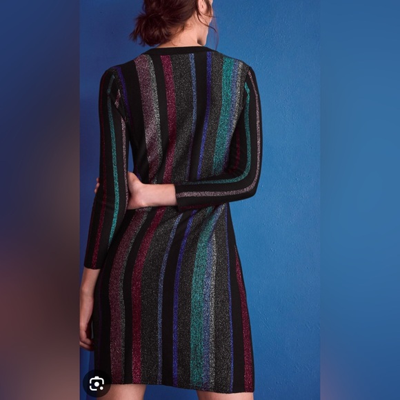 Ted Baker shimmer Striped Glitter Dress - Picture 2 of 7